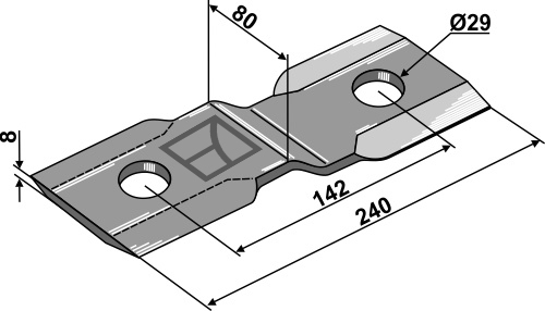 Mulchmesser 240x80 mm, passend für Seppi