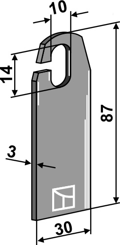Vertikutiermesser 87x30 mm, passend für Amazone und Fehrenbach