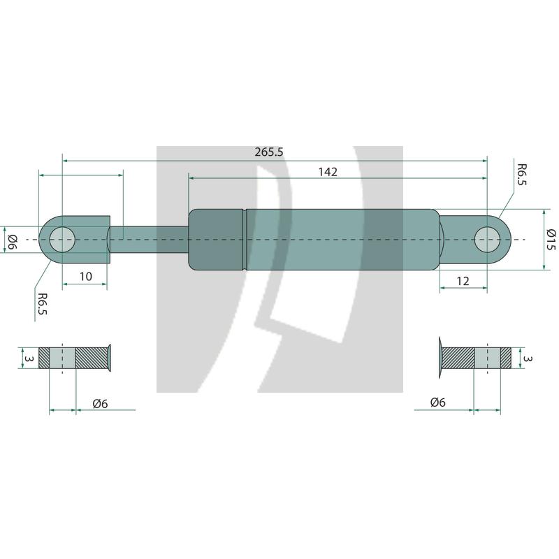 Stabilus Gasdruckdämpfer 265,5 mm 