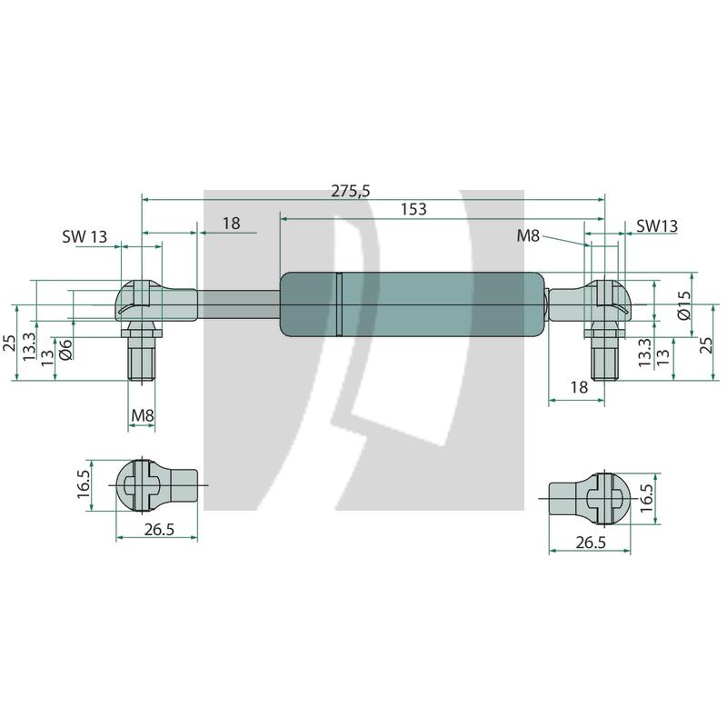 Stabilus Gasdruckdämpfer 275,5 mm 