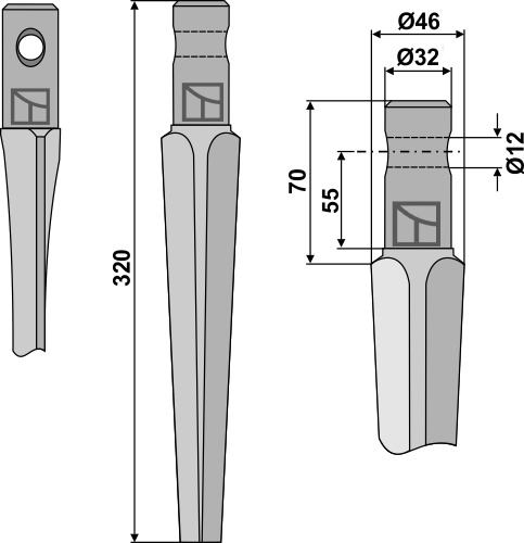 Kreiseleggenzinken 320 mm, passend für Pegoraro und Rau