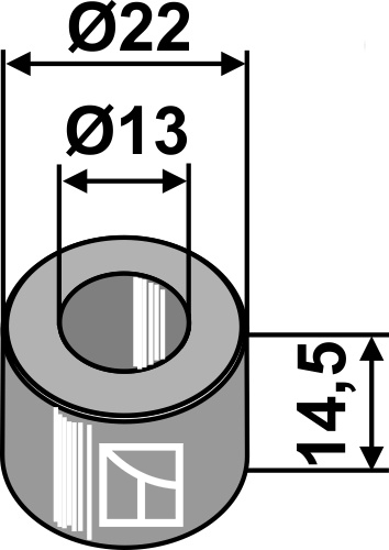Buchse 14,5x13x22, passend für Irus