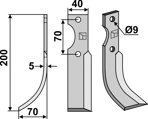Fräsmesser 200x40mm, links, passend für Adriatica und Fort