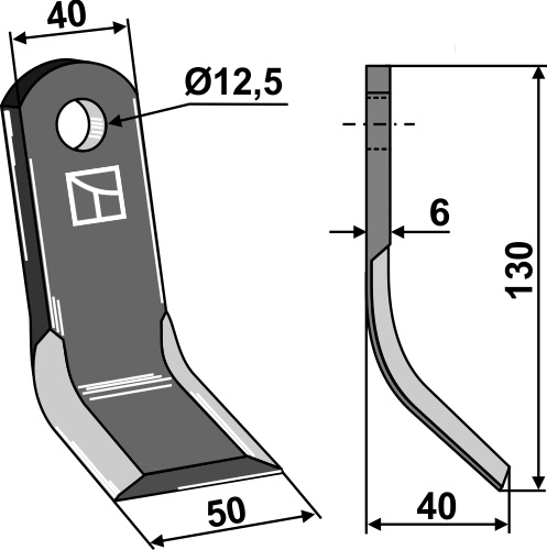 Y-Messer 130x40 mm, passend für Ferri