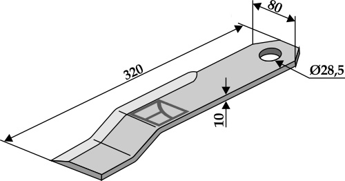 Mulchmesser 320x80 mm - rechts, passend für Schmidt