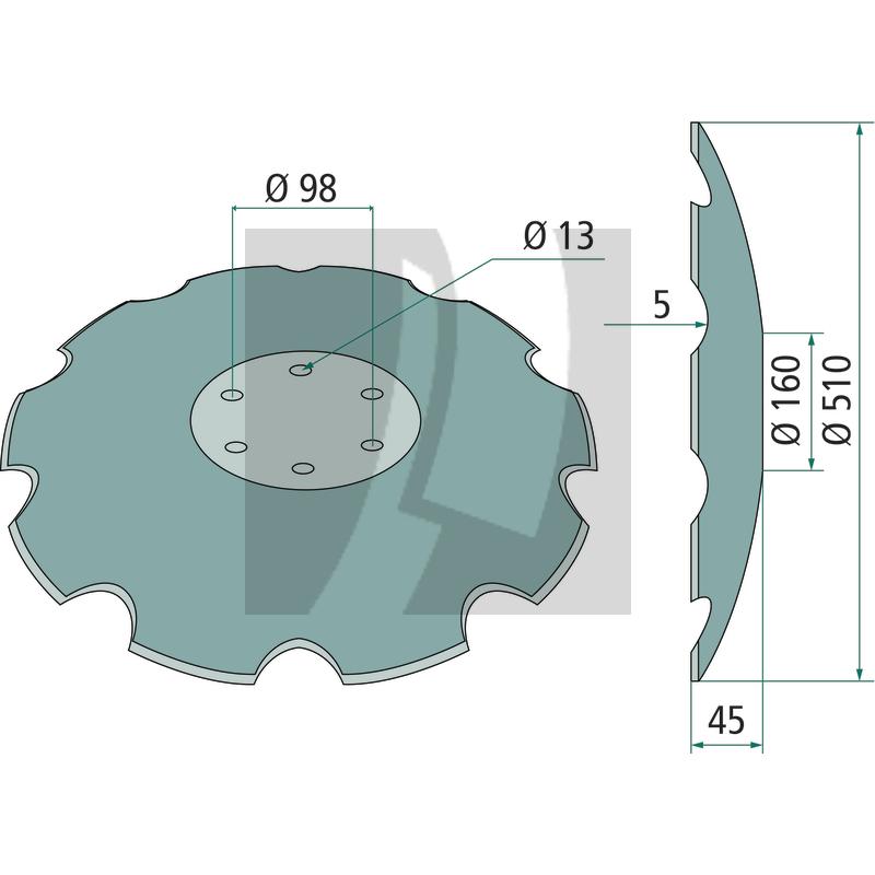 Tellerscheibe gezahnt Ø 510 x 5 mm