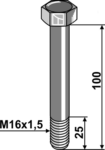 Schraube M16x1,5 x 100 - 10.9, passend für Dücker