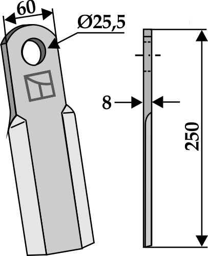 Gerades Messer 250x60 mm, passend für Ferri und Rivierre Casalis
