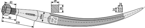 Greiferzinken 810 mm, passend für Baas-Trima