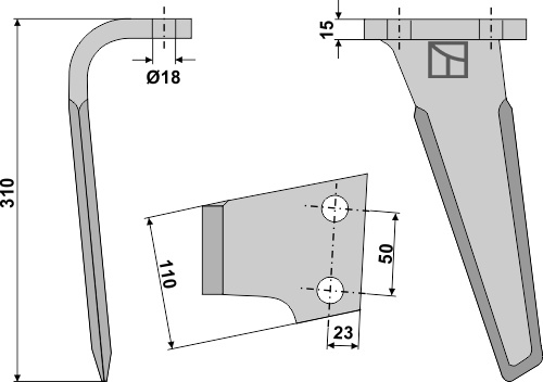 Kreiseleggenzinken links 310 mm x 110 mm, passend für Landsberg, Maletti und mehr