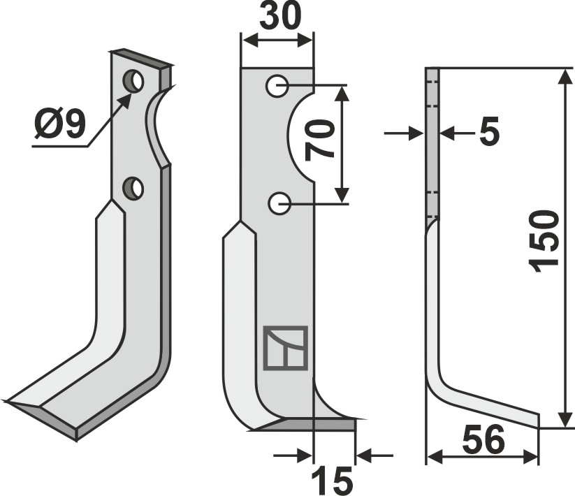 Fräsmesser 150x30mm, rechts, passend für Fort