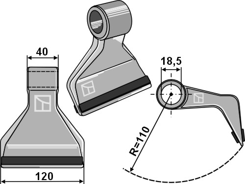 Hammerschlegel 120x40 mm - PTA, passend für Alpego und OMARV