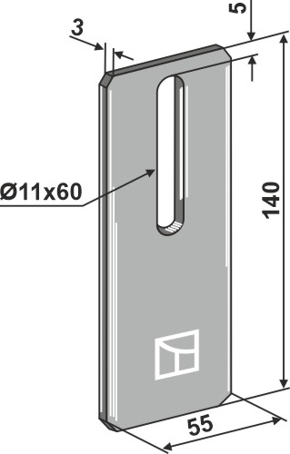 Abstreiferblech für Packerwalzen 140 x 55 mm, passend für Amazone