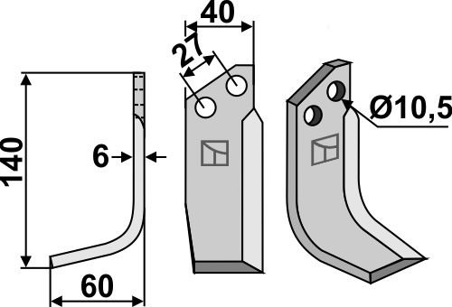 Fräsmesser 140x40mm, links, passend für S.E.P. und Valpadana