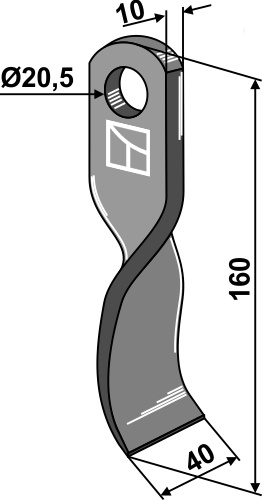 Gedrehtes Messer 160x40 mm, passend für Assaloni, Cosma und mehr