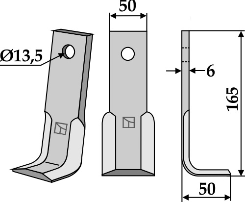 Fräsmesser 165x50mm, passend für Maschio/Gaspardo