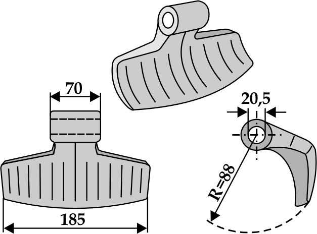 Hammerschlegel 185x70 mm, passend für Aedes, Cabe (Nuova Cabe) und mehr