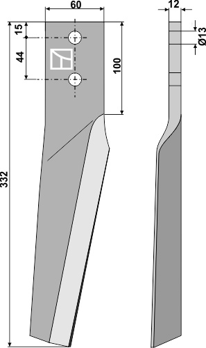 Kreiseleggenzinken links 332 mm x 60 mm, passend für Falc, Machio und mehr
