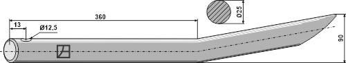 Greiferzinken 560 mm, passend für Mailleux