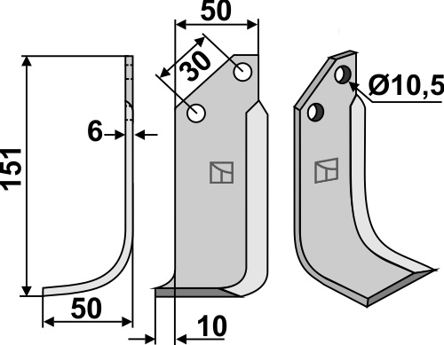 Fräsmesser 151x50mm, links, passend für Badalini