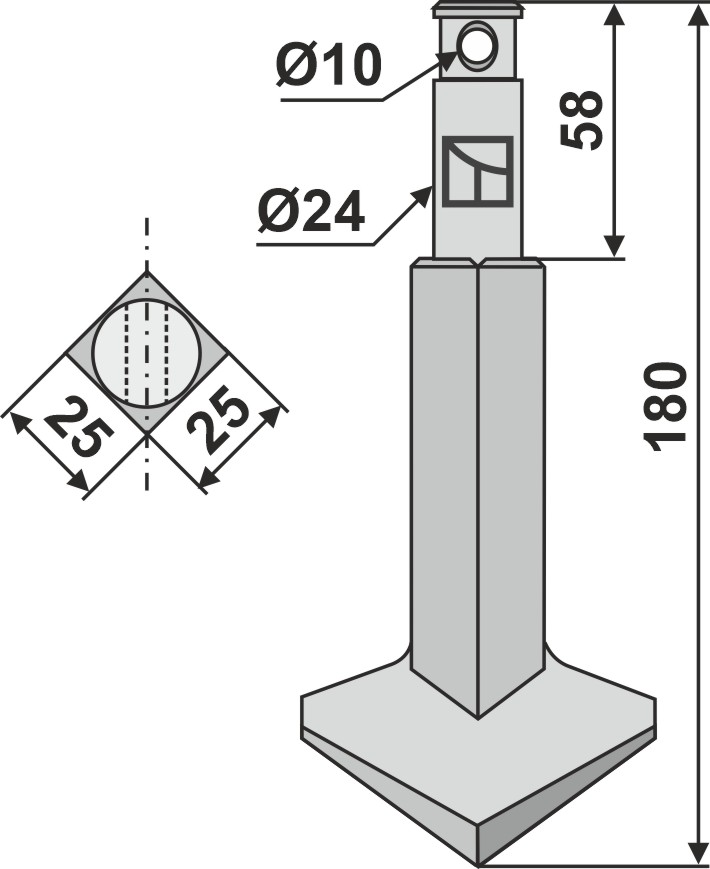 Rotorzinken 180mm, passend für Rau