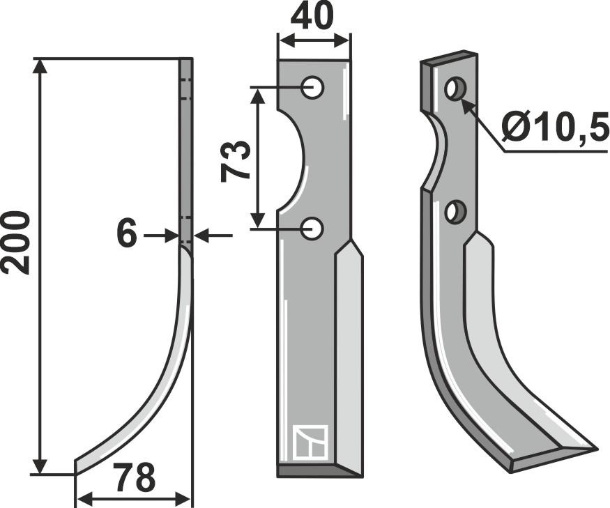 Fräsmesser 205x40mm, links, passend für Eurosystem