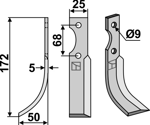 Fräsmesser 172x25mm, links, passend für Pasquali