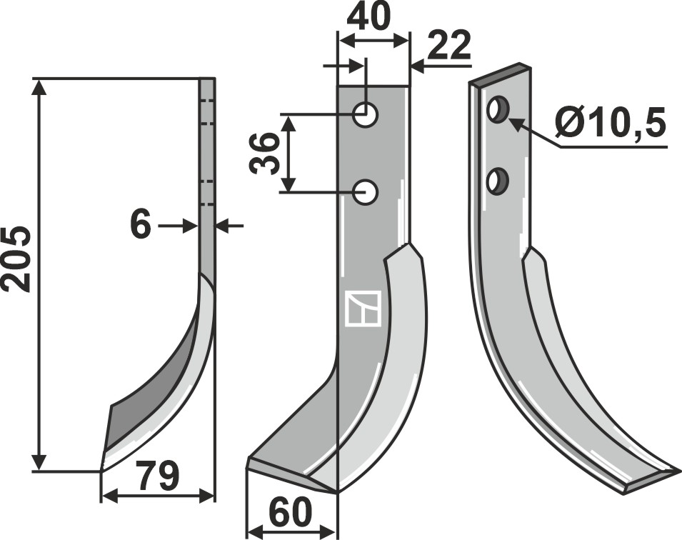 Fräsmesser 205x40mm, links, passend für VMC