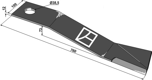 Mähermesser 760 mm - rechts, passend für Bomford und Mc Connel