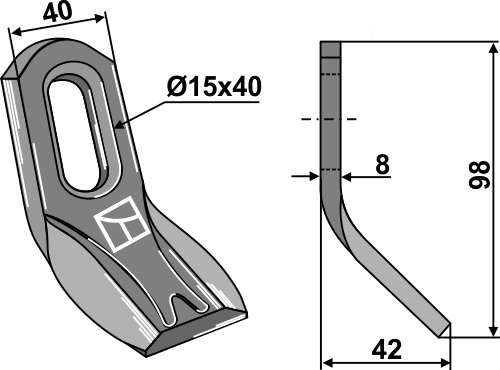 Y-Messer 98x40 mm, passend für Noremat, Twose und mehr