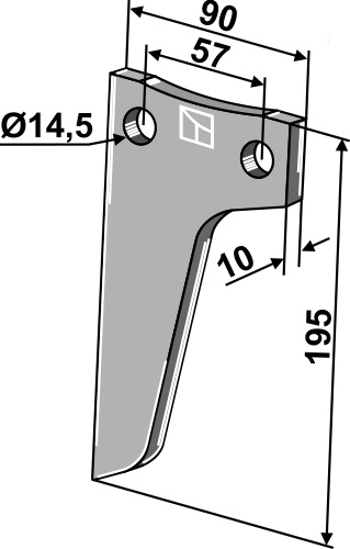 Rotorzinken 195x90mm, passend für Maschio/Gaspardo