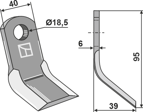 Y-Messer 95x40 mm, passend für Dücker