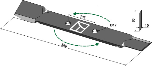 Mähermesser 585 mm - links, passend für Röll