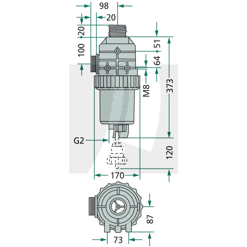 Saugfilter AG 2", Maschen 50