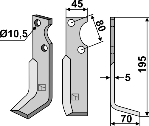 Fräsmesser 195x45mm, rechts, passend für FM-Matras, Goldoni und mehr