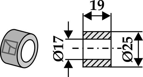 Buchse  19x17x25, passend für Ferri, Sauerburger und mehr