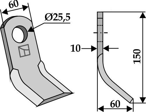Y-Messer 150x60 mm, passend für Tierre, Calderoni und mehr