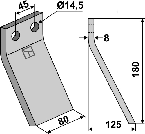 Rotorzinken 180x80mm, passend für Maletti