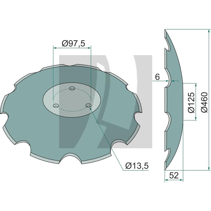 Tellerscheibe gezahnt, 460 x 6 mm Tellerscheibe gezahnt, 460 x 6 mm