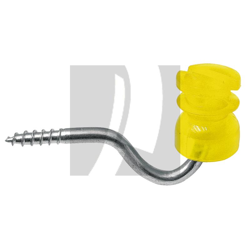 Schlitzisolator gelb transparent, aus Polycarbonat, mit verz. Eisenstütze 6 mm