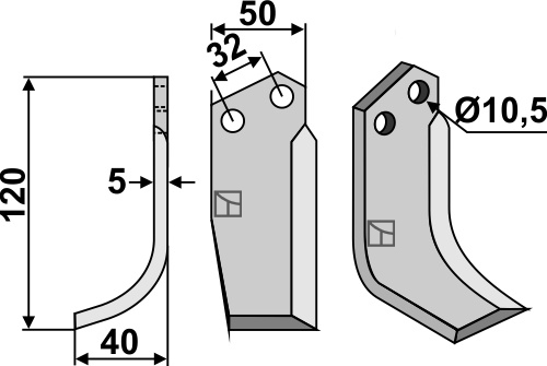 Fräsmesser 120x50mm, links, passend für Comeb