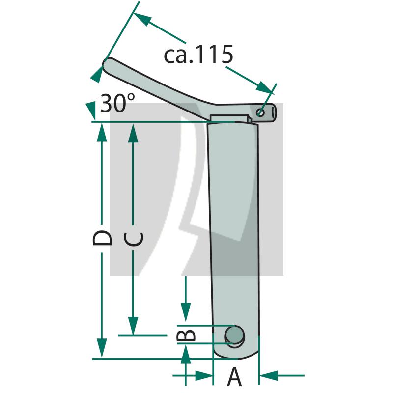 Oberlenkerbolzen ohne Kette 143 mm Oberlenkerbolzen ohne Kette 143 mm