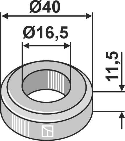 Buchse 11,5x16,5x40, passend für Kuhn und Nobili