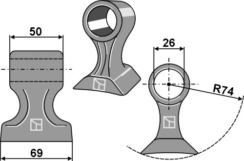 Hammerschlegel 69x50 mm, passend für Twose