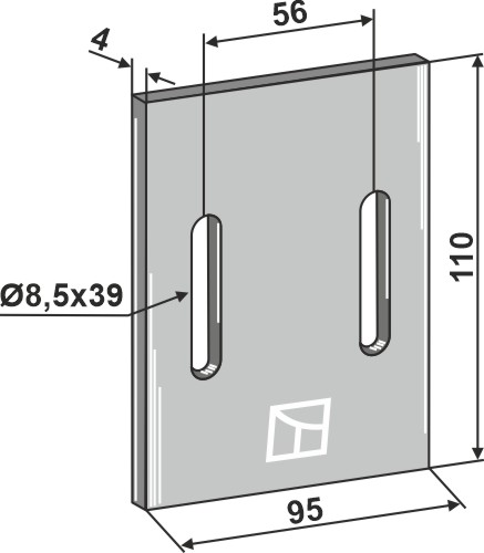 Abstreiferblech für Packerwalzen 110 x 95 mm, passend für Maschio und Gaspardo