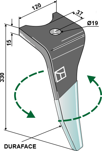 Kreiseleggenzinken (DURAFACE) 330mm, links, passend für Amazone