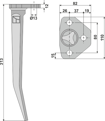 Rütteleggenzinken 313mm, passend für Amazone