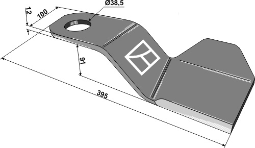 Mähermesser 395 mm - links, passend für Spearhead und Mc Connel