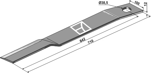 Mähermesser 710 mm - rechts, passend für Schulte
