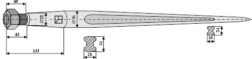 Zinken für Frontlader 810 mm, passend für Bressel & Lade, Baas-Trima und mehr